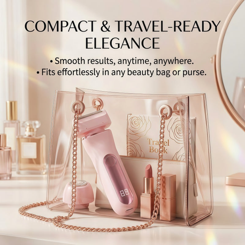 Women's 2-in-1 Electric Shaver & Body Trimmer - Dual Head, LED Display, USB-C Rechargeable, Pink