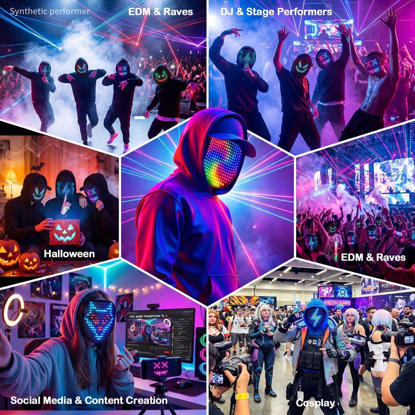 LED Light Up Mask with Gesture Sensing