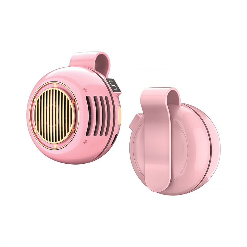 Portable Clip-on Fan, 5-Speed Hands-Free Wearable Mini Waist Fan with Digital LED Display & 360° Adjustable Airflow