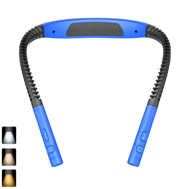 LED Neck Reading Light – Rechargeable Wearable Book Light with 3 Color Modes, Stepless Dimming & Auto-Off Timer