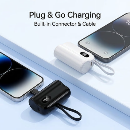 5000mAh Mini Portable Power Bank with Built-in Cables & Phone Stand
