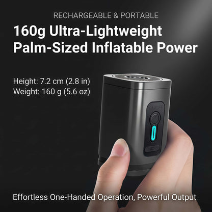 Portable Mini Air Pump - Rechargeable Electric Inflator & Deflator for Air Mattresses and Pool Floats - Black