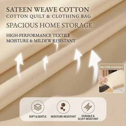 Multi-Layer Compressible Fabric Storage Bag with Air Valve and Window for Blankets Quilts, Multiple Sizes