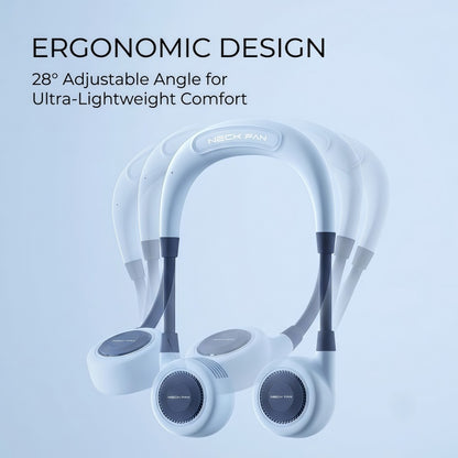 Portable Bladeless Neck Fan – Hands-Free Rechargeable Wearable Personal Fan with 360° Surround Cooling & 3 Speed Settings