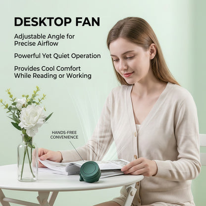 Portable Clip-On Personal Fan - Hands-Free Wearable Waist & Neck Cooling Fan, 3-Speed 360° Rotatable Rechargeable Airflow