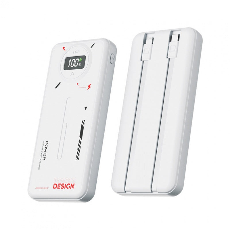 20000mAh Portable Power Bank with Built-in USB-C & Lightning Cables, 22.5W Fast Charging External Battery Pack with LED Digital Display