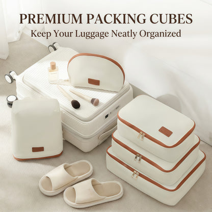 5-Piece Travel Packing Cube Set - Water-Resistant Luggage Organizer Bags with Shoe Bag