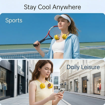 Portable Neck Fan, Hands-Free Wearable Bladeless Fan with 5 Speeds, LED Display & 360° Flexible Gooseneck – Rechargeable USB-C Personal Fan for Outdoor, Sports & Travel