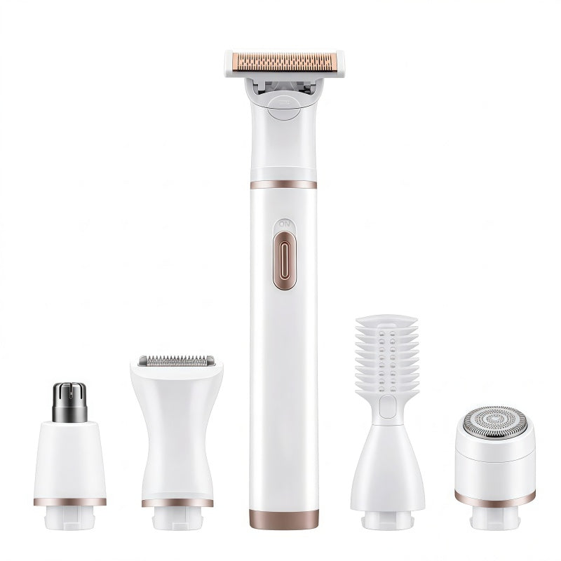 Women's 5-in-1 Electric Shaver and Hair Trimmer Grooming Kit, Type-C Rechargeable