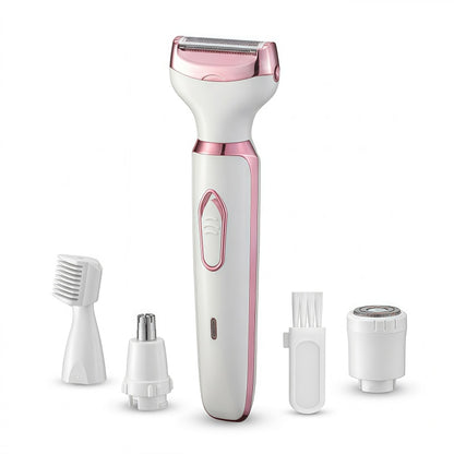 Women's 4-in-1 Electric Shaver and Grooming Kit, USB Rechargeable, White/Rose Gold