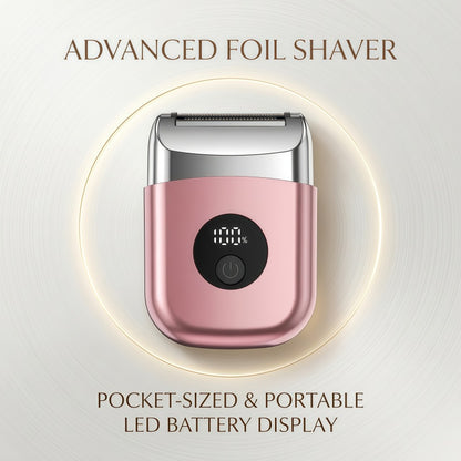 Compact Electric Foil Shaver with LED Display - Rechargeable Travel Hair Trimmer