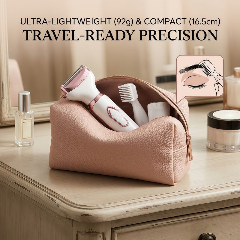 Women's 4-in-1 Electric Shaver and Grooming Kit, USB Rechargeable, White/Rose Gold