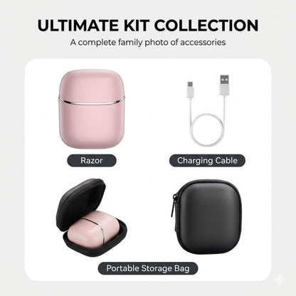 Women's Mini Portable Electric Shaver - IPX6 Waterproof, Wet & Dry Use, Type-C Rechargeable
