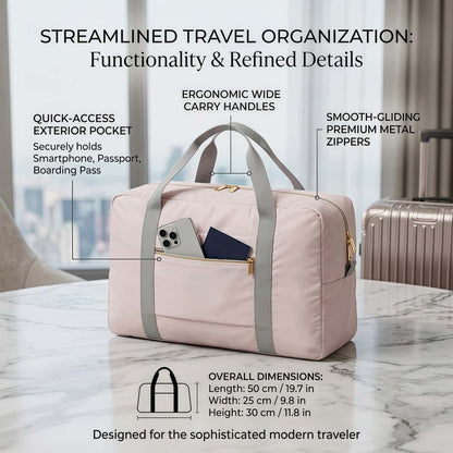 Water-Resistant Foldable Travel Duffel Bag - Carry-On Weekender Tote with Luggage Sleeve