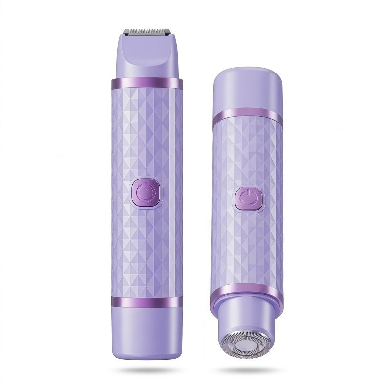 Women's 2-in-1 Electric Shaver & Hair Trimmer - IPX7 Waterproof, Cordless Wet/Dry Grooming Kit