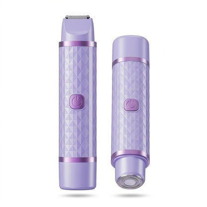 Women's 2-in-1 Electric Shaver & Hair Trimmer - IPX7 Waterproof, Cordless Wet/Dry Grooming Kit