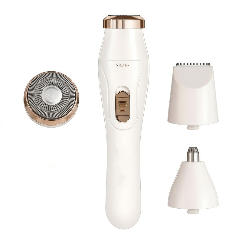 3-in-1 Rechargeable Electric Lady Shaver - Portable Multi-Functional Trimmer for Face, Bikini Line & Body