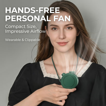 Portable Clip-On Personal Fan - Hands-Free Wearable Waist & Neck Cooling Fan, 3-Speed 360° Rotatable Rechargeable Airflow