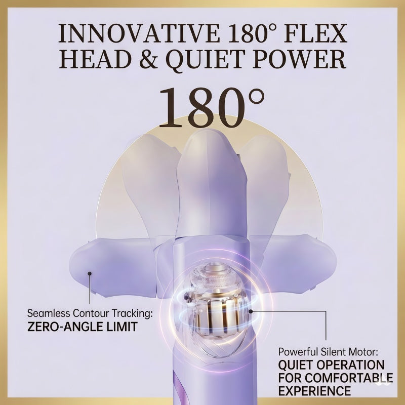 Women's 5-in-1 Electric Shaver & Grooming Kit - Cordless, IPX7 Waterproof, LED Display - Purple