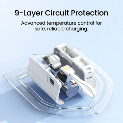 5000mAh Mini Portable Power Bank with Built-in Cables & Phone Stand