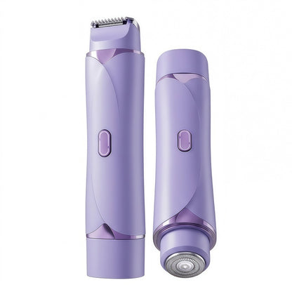 2-in-1 Electric Shaver and Trimmer for Women - IPX7 Waterproof, USB-C Rechargeable, Portable Facial & Body Hair Grooming Kit