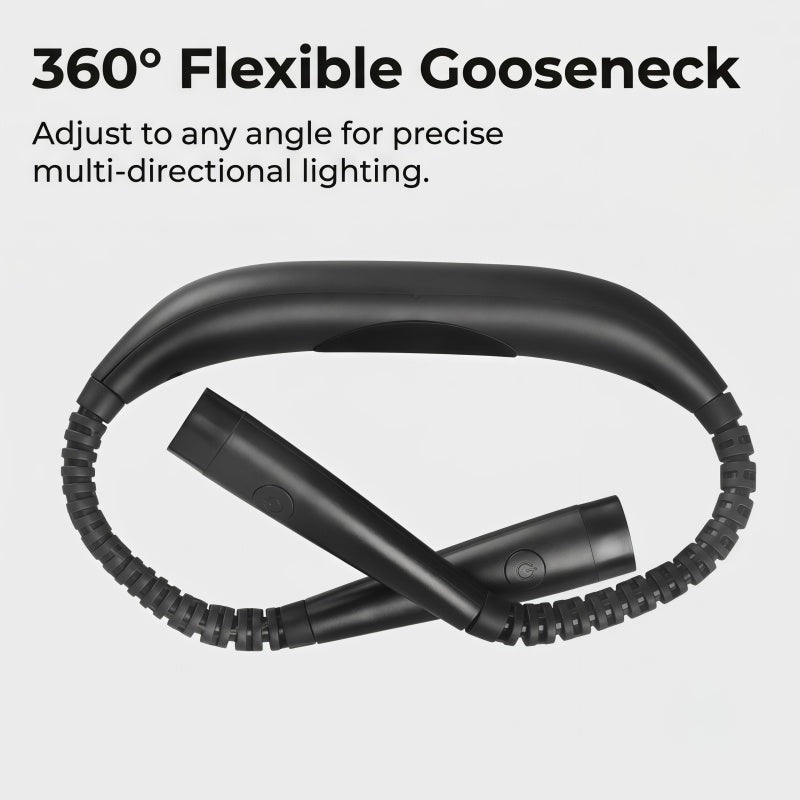 Rechargeable LED Neck Reading Light – 3 Color Modes, 3 Brightness Levels, Flexible Silicone Arms