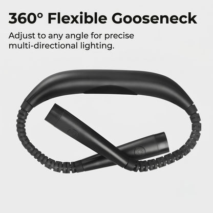 Rechargeable LED Neck Reading Light – 3 Color Modes, 3 Brightness Levels, Flexible Silicone Arms