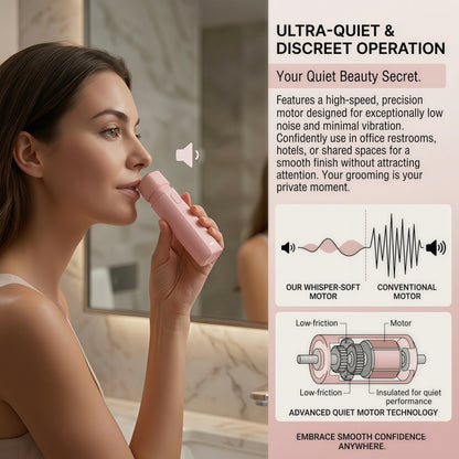 Portable 2-in-1 Women's Facial Hair Remover & Nose Trimmer, USB Rechargeable