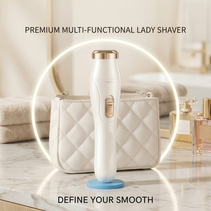 3-in-1 Rechargeable Electric Lady Shaver - Portable Multi-Functional Trimmer for Face, Bikini Line & Body