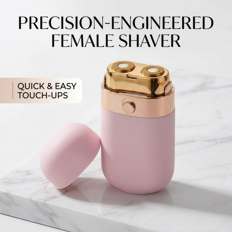 Portable Electric Shaver for Women - Dual-Ring Floating Head Hair Remover - USB-C Rechargeable, Matte Pink