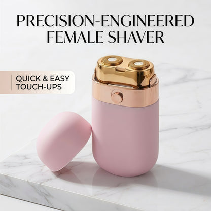 Portable Electric Shaver for Women - Dual-Ring Floating Head Hair Remover - USB-C Rechargeable, Matte Pink