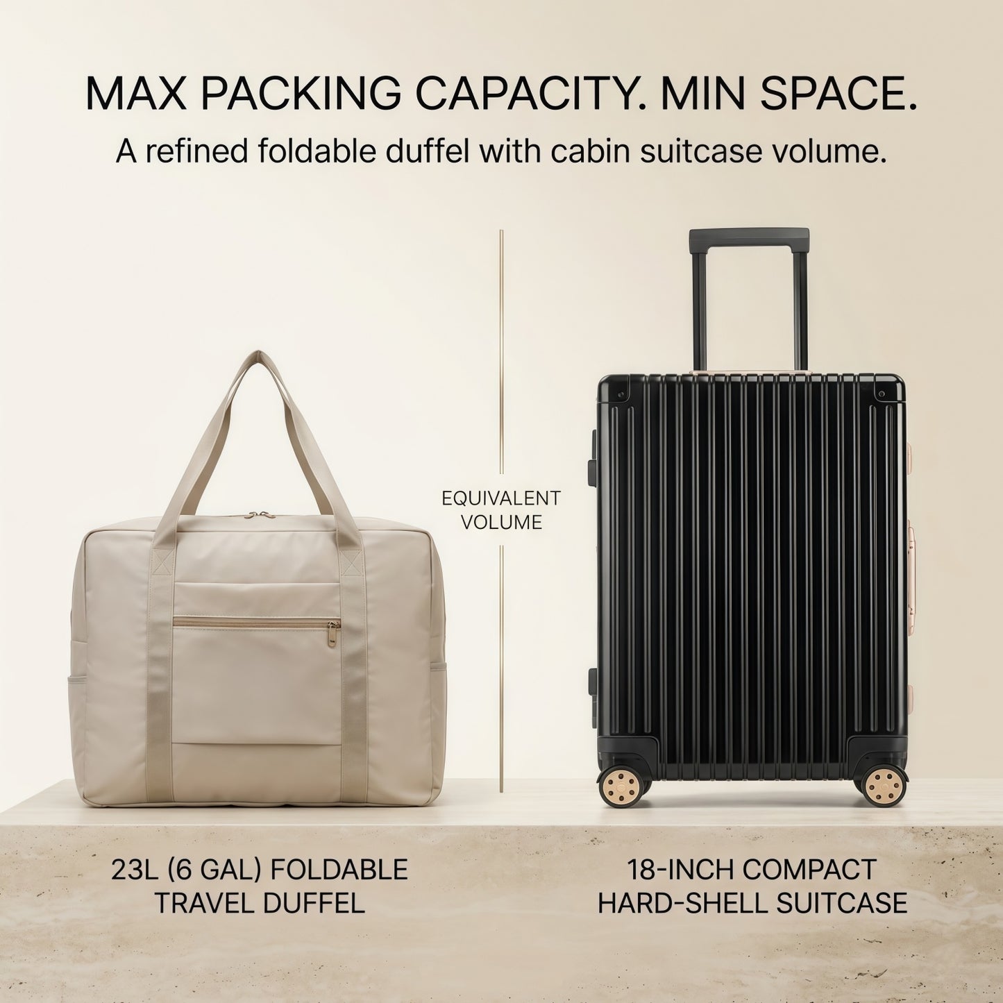 Water-Resistant Foldable Travel Duffel Bag - Carry-On Weekender Tote with Luggage Sleeve