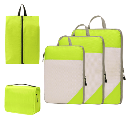 Compression Travel Packing Cubes & Organizer Set - Water-Resistant Ripstop Nylon