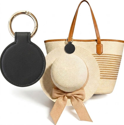 Vegan Leather Magnetic Hat Clip for Travel, Hands-Free Hat Holder Accessory for Bags and Luggage