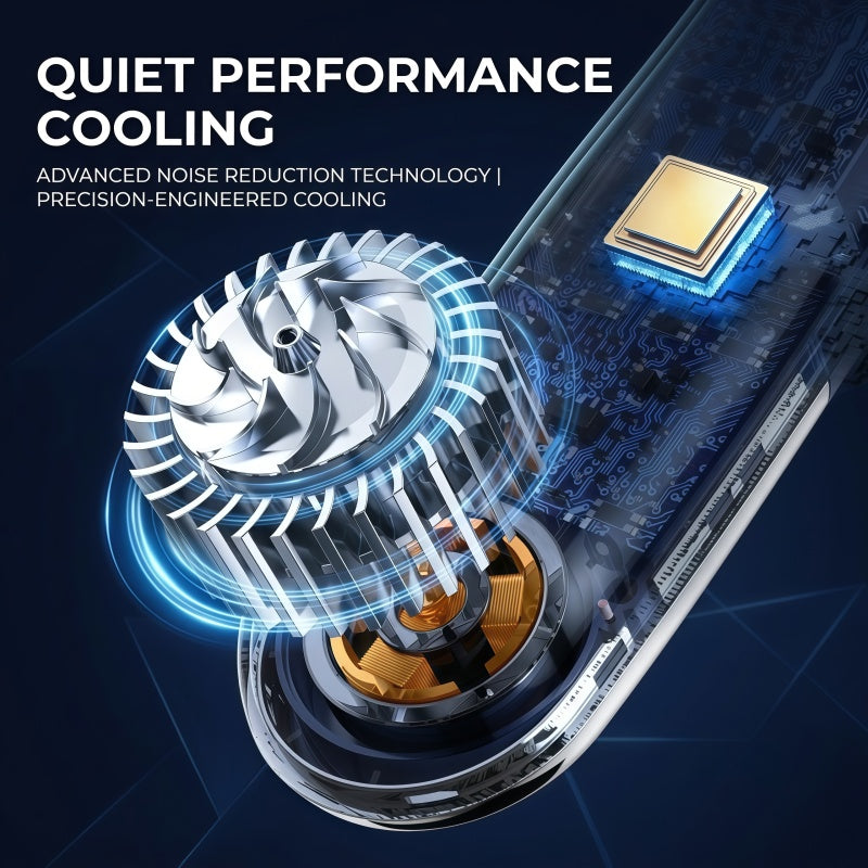 Portable Bladeless Neck Fan – 360° Cooling, 5-Speed Personal Wearable Fan with Smart LED Display & TEC Cooling Plate