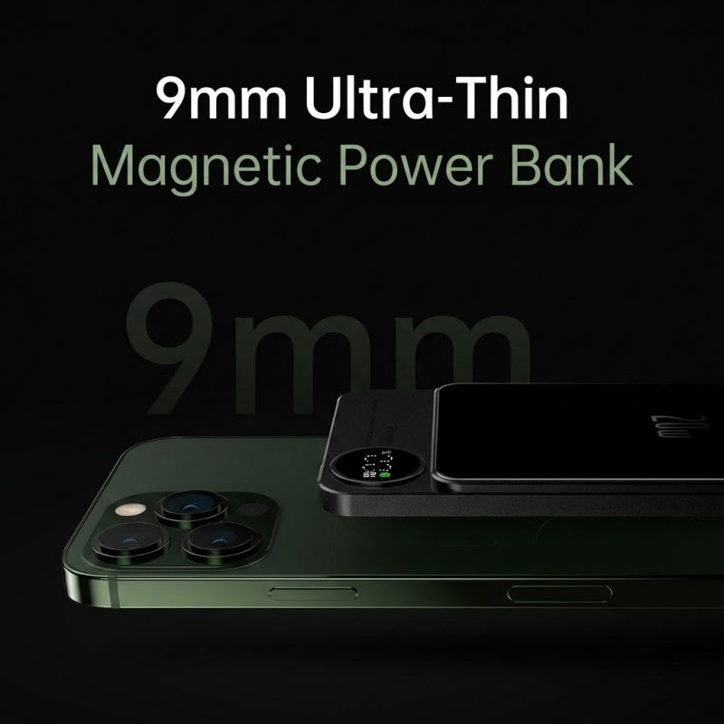 Ultra-Slim Magnetic Wireless Power Bank 15W Fast Charging PD 20W with Smart LED Display & Dual Input/Output Ports