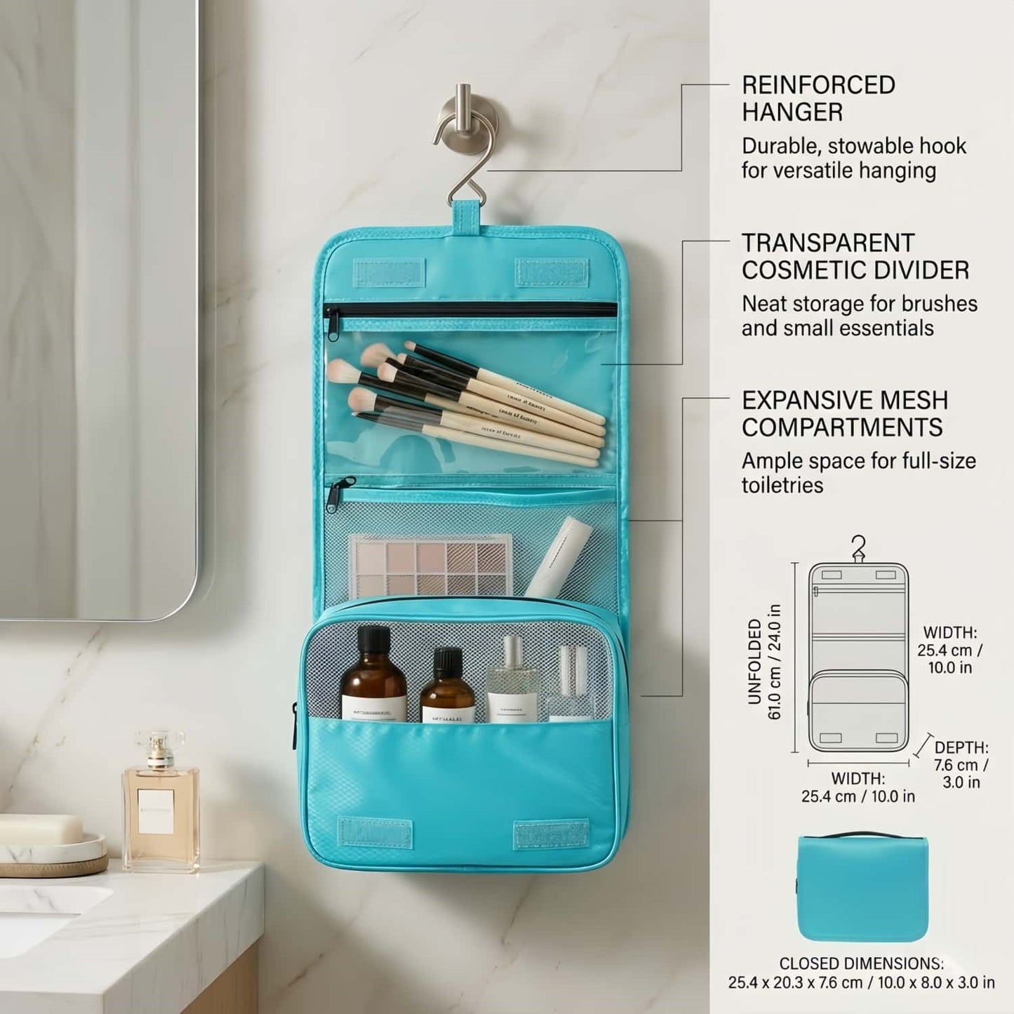 Compression Travel Packing Cubes & Organizer Set - Water-Resistant Ripstop Nylon