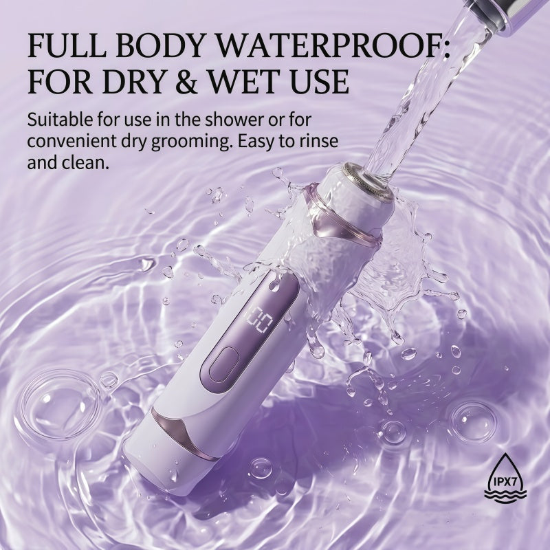 2-in-1 Electric Shaver for Women - IPX7 Waterproof Rechargeable Hair Trimmer with LED Display & Type-C Fast Charging