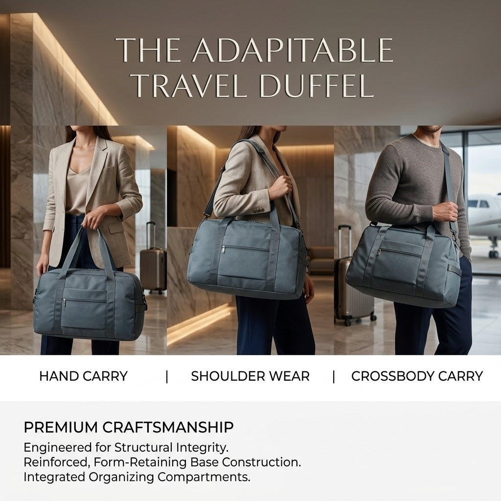 Lightweight Ripstop Weekender Travel Duffel Bag with Luggage Sleeve