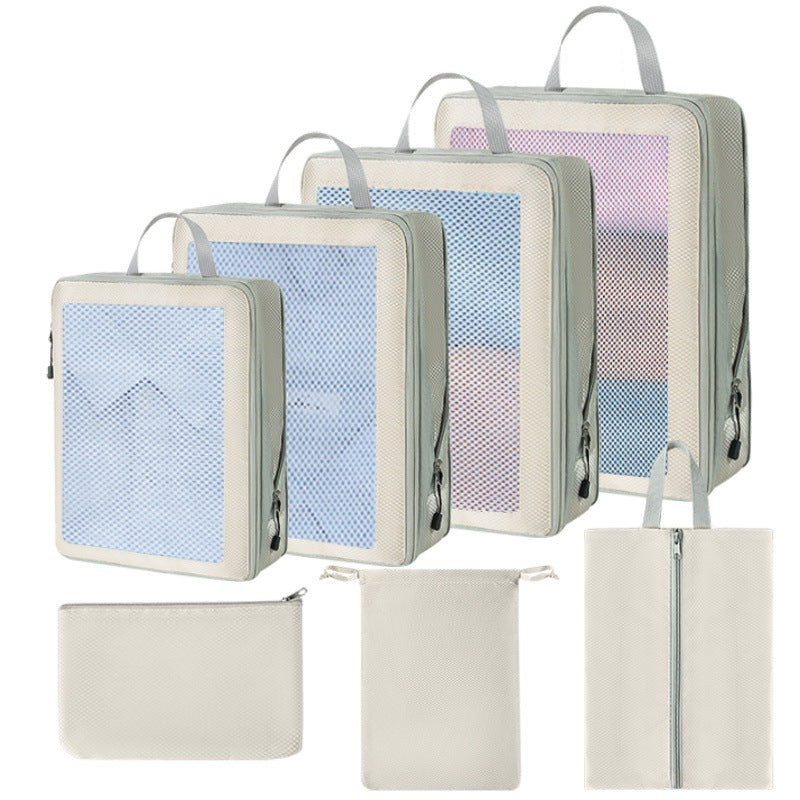 Compression Packing Cubes Set for Travel Luggage - Water-Repellent Organizers with Shoe Bags & Pouches