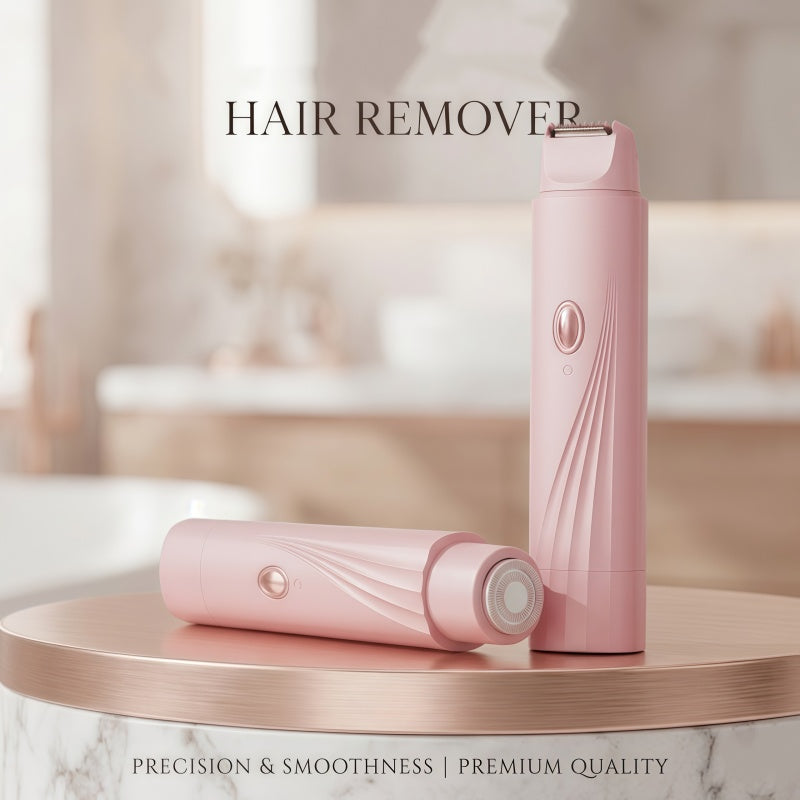 Women's 2-in-1 Electric Shaver and Trimmer - Dual Head, Wet/Dry IPX7 Waterproof, Pink
