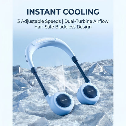 Portable Bladeless Neck Fan – Hands-Free Rechargeable Wearable Personal Fan with 360° Surround Cooling & 3 Speed Settings