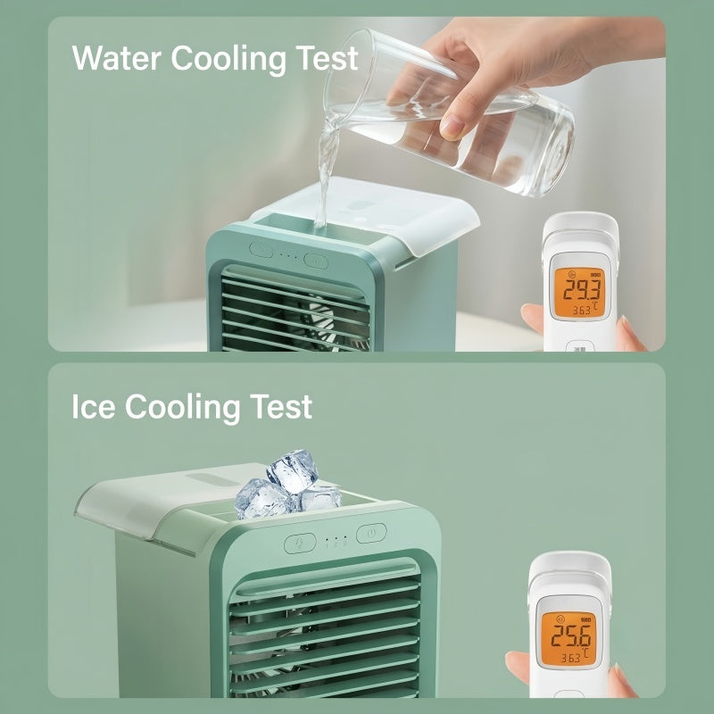 Portable Desktop Air Cooler Fan – USB Rechargeable Evaporative Air Conditioner with Top-Fill Water Tank, 3 Speeds & Ultra-Quiet Operation