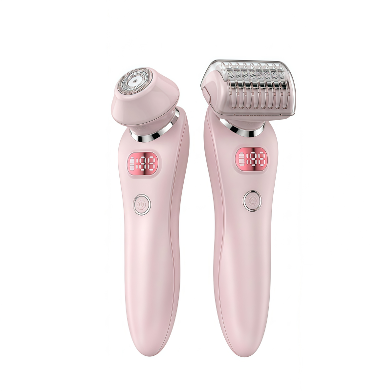 Women's 2-in-1 Electric Shaver & Trimmer Set, IPX7 Waterproof, LED Display, USB Rechargeable