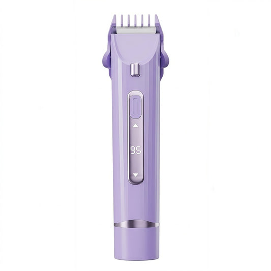2-in-1 Women's Electric Hair Remover Kit - Waterproof Trimmer & Rotary Shaver with LED Battery Display and Ceramic Blades, Pink