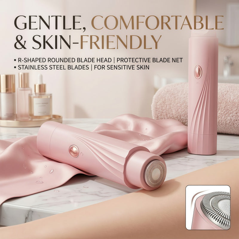 Women's 2-in-1 Electric Shaver and Trimmer - Dual Head, Wet/Dry IPX7 Waterproof, Pink