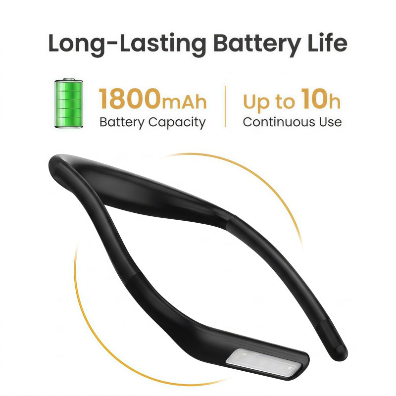 2-in-1 Flexible LED Neck Reading Light & Desk Lamp – Rechargeable, Stepless Dimming, 3 Color Temperatures