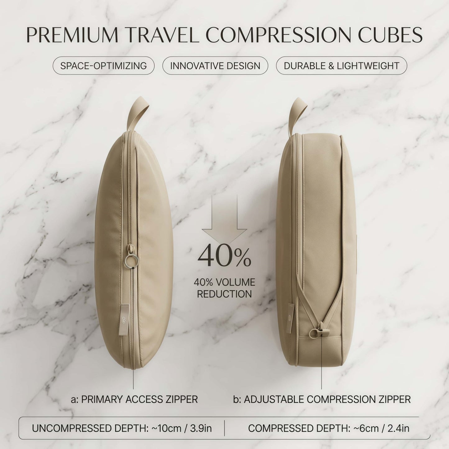 8-Piece Compression Packing Cubes Set for Travel, Expandable Luggage Organizers with Shoe Bag & Toiletry Pouch