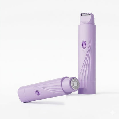 Women's 2-in-1 Electric Shaver and Trimmer - Dual Head, Wet/Dry IPX7 Waterproof, Pink