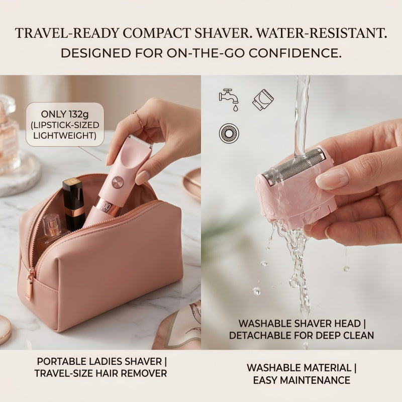 2-in-1 Women's Electric Shaver and Hair Trimmer with LED Display - Type-C Rechargeable